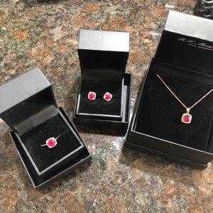 Rose Gold Ruby and Diamonds Set